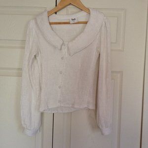 Tach White Collared Blouse Small